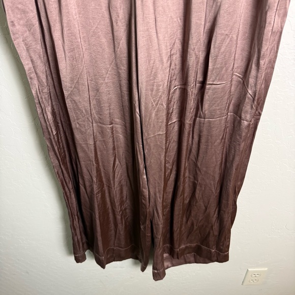 Madewell The Harlow Wide-Leg Pant in Satin Iced Mocha Brown 14 NWT NO380 - Picture 5 of 16